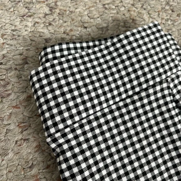 Zara black checkered plaid gingham flare pants BRAND NEW w/ TAGS - Picture 2 of 4